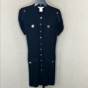 198 - Marciano NWOT Navy Blue Buttoned Front Knee-Length Dress, size Medium